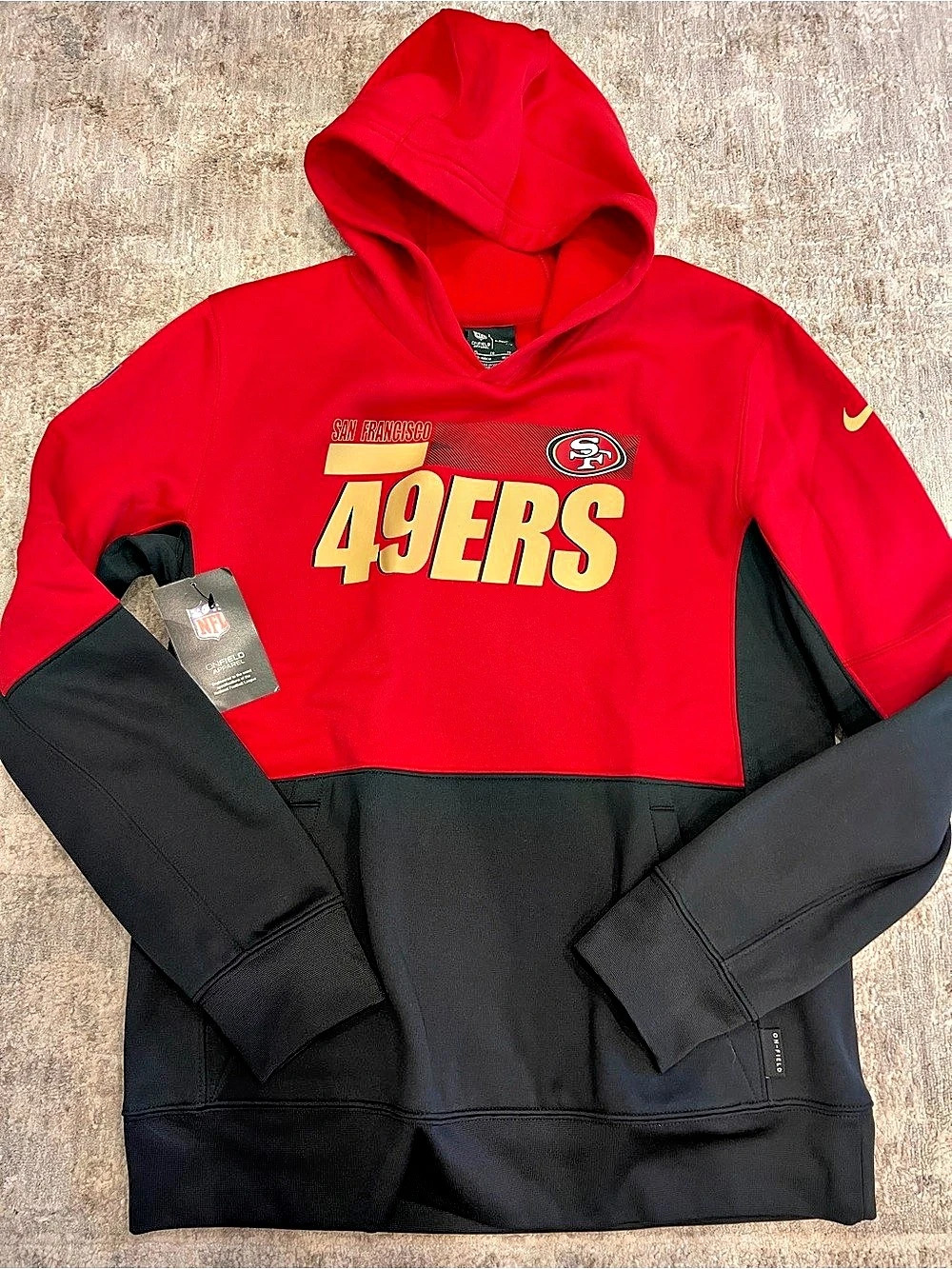 NWT- Nike San Francisco 49ers NFL On-Field Pullover Hoodie Red & Black